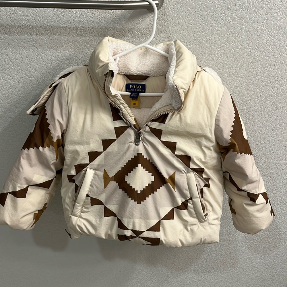 Polo Ralph Lauren Sherpa lined water repellent coat. SZ 4T. Brand new condition!